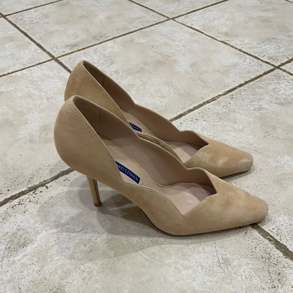 Stuart Weitzman Suede Nude Pumps